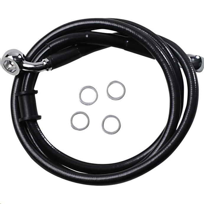Drag Specialties 1741-5839 Standard Length Front Stainless Steel Brake Line Kit - Black Vinyl