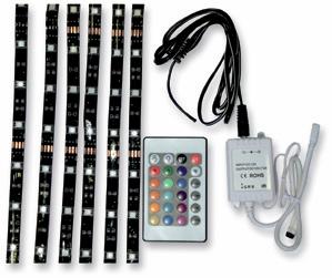 Bluhm Enterprises BL-RGBLEDM LED Accent Light 6 Piece Strip and Remote Kit - Multi Color