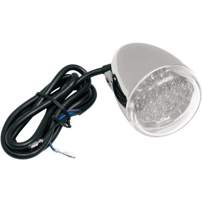 Chris Products 8500C-LED-R Front Custom Signal Light Assembly - Chrome with Clear lens, Red LED - Stem mount