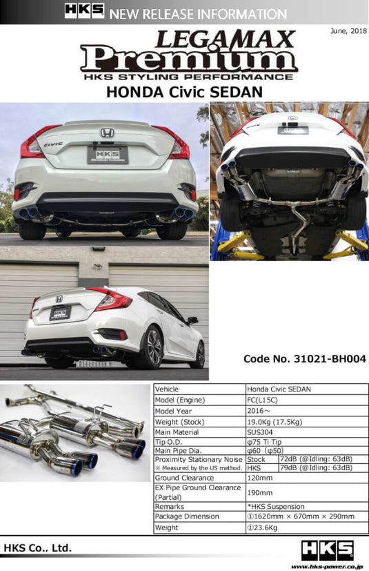 Hks 31021-BH004 HKS Exhaust - Legamax Premium