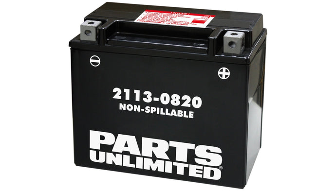 Parts Unlimited 2113-0820 AGM Factory Activated Maintenace-Free Battery