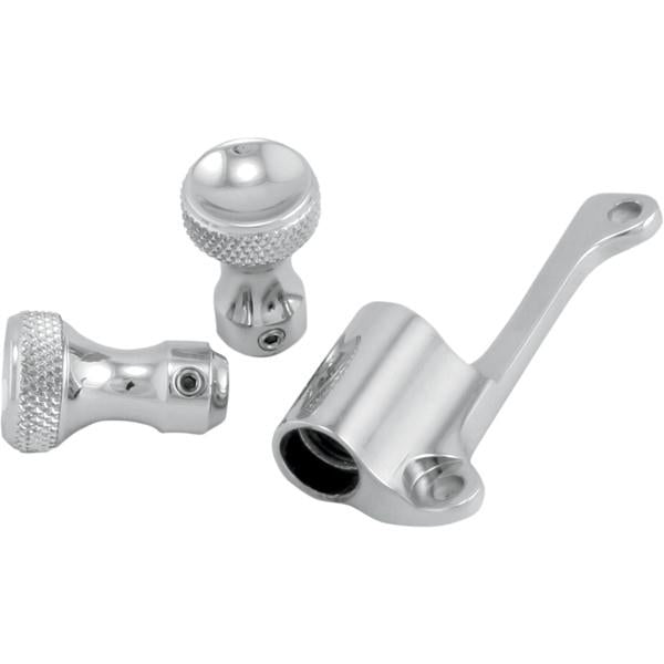 Todds Cycle TMK-1 Mikuni Choke Cable Relocation Bracket Kit and Knobs - Chrome