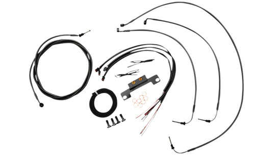 La Choppers LA-8056KT2-08M Complete Handlebar Cable/Brake & Clutch Line/Wire Kit - Midnight Braided