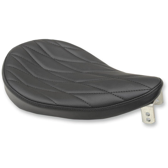 Drag Specialties 0806-0110 Small Solo Seat - Black Vinyl with Long-Diamond Stitching