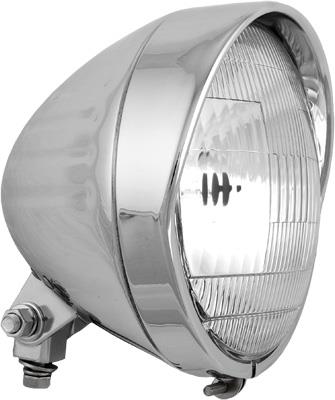 Harddrive 20-0335D 5-3/4in. Chrome Grooved Headlight - 12v 60/55w H4 bulb