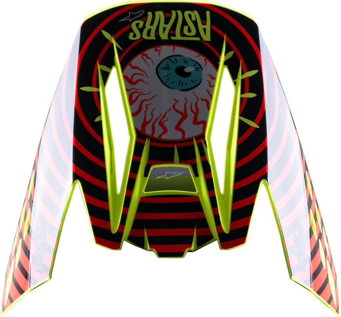 Alpinestars Visor for S-M5 Solar Flare Helmets - Black/Red/Fluo Yellow