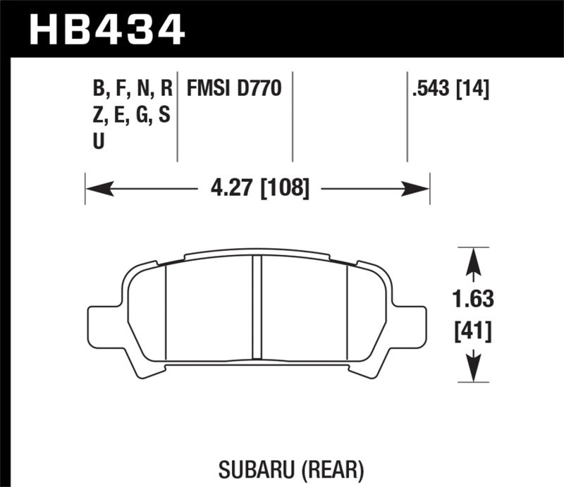Load image into Gallery viewer, Hawk Performance HB434Z.543 HAWK Ceramic Brake Pad Sets

