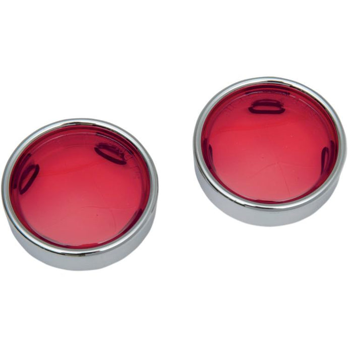 Drag Specialties 2020-0549 Deuce Style Deep-Dish Bezels - Red