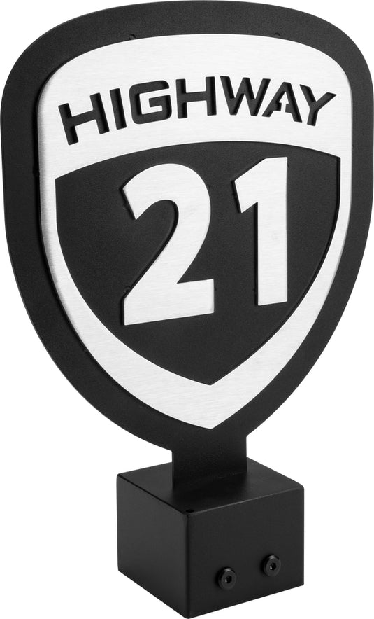 Highway 21 489-9910 Helmet Tree Header Sign