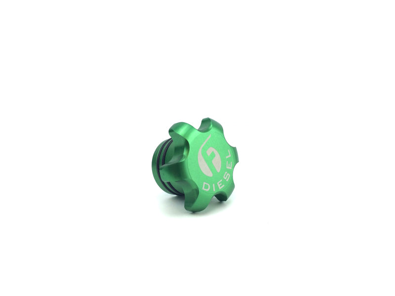 Load image into Gallery viewer, Fleece Performance FPE-FC-1316-GRN FPE Billet Fuel Caps
