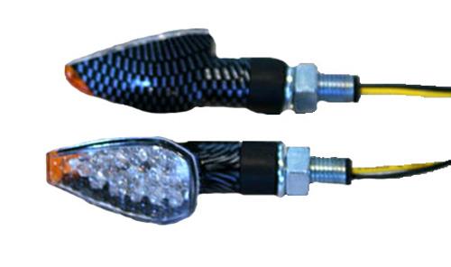K&S Technologies 25-8946 LED Ultra Mini Stalk Marker Lights - Triangle with Short Stem Carbon Body