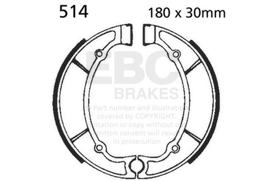 Ebc Powersports 514 EBC Powersport Brake Shoes