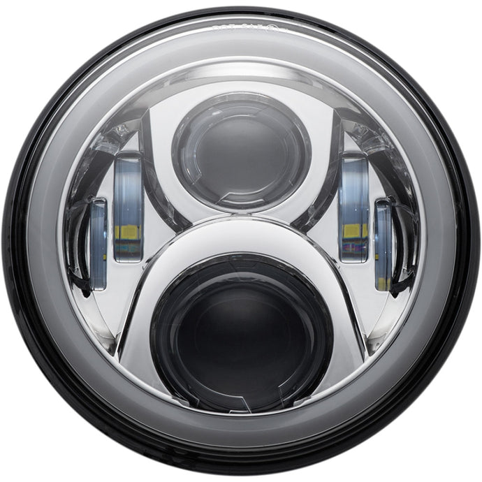 Custom Dynamics CD-7-13-C 7in. LED Halo Headlamp with Mounting Ring - Chrome