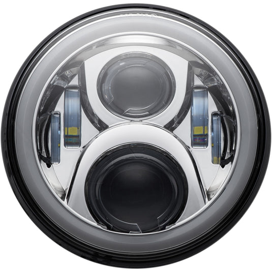 Custom Dynamics CD-7-13-C 7in. LED Halo Headlamp with Mounting Ring - Chrome
