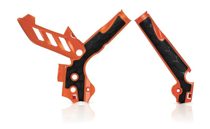 Acerbis 2374251008 X-Grip Frame Guards - Orange/Black