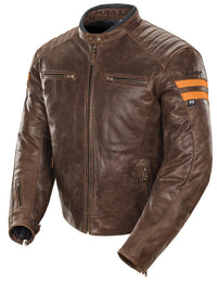Joe Rocket Classic 92 Leather Jacket Brown/Orange Brown