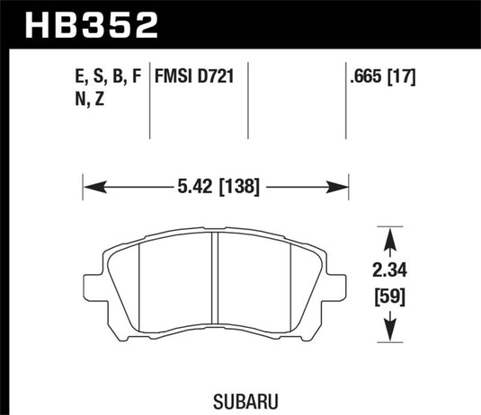 Hawk Performance HB352Z.665 HAWK Ceramic Brake Pad Sets