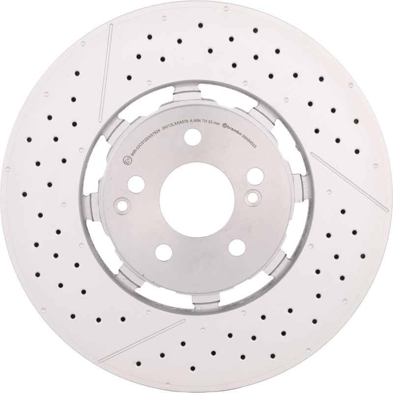 Load image into Gallery viewer, Brembo Oe 09.A945.33 BRE Drilled UV Coated Rotors

