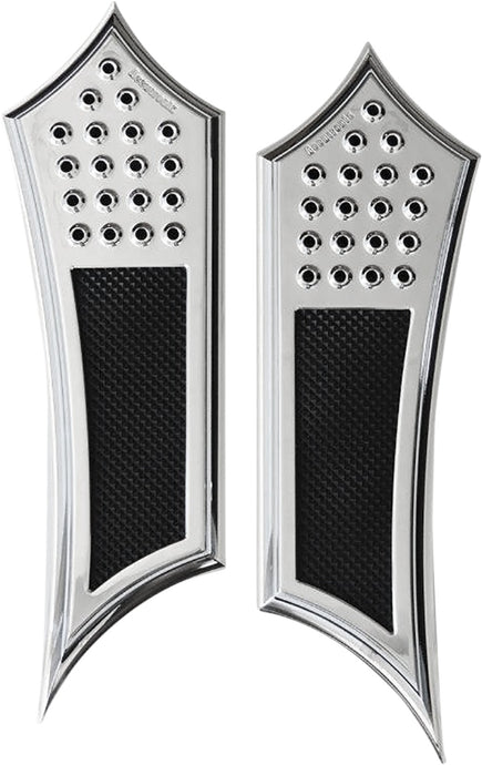 Accutronix FBF01-DIC Drilled Original Front Floorboards - Instigator - Chrome with Rubber Inserts