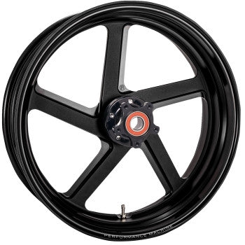 Performance Machine 1202-7706R-PROAP-SMB One-Piece Aluminum Front Wheel (Dual Disc) - 17in.x3.50in. - Pro-AM Black Ops (Gloss Black)