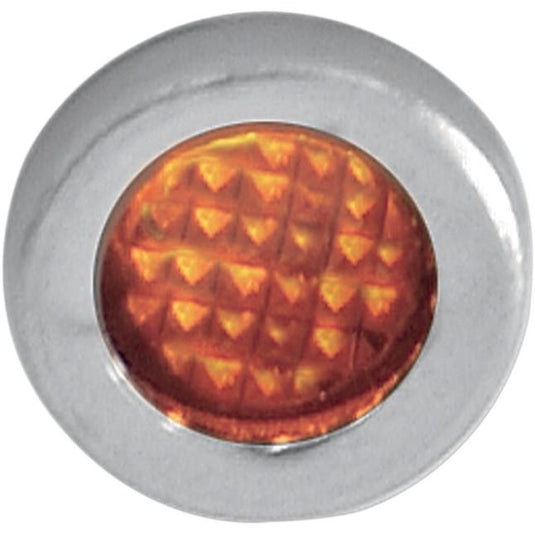 Drag Specialties 2212-0112 Snap-In Indicator Light - Amber Indicator - Stainless Bezel