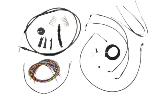 La Choppers LA-8155KT2-13M Complete Handlebar Cable/Brake & Clutch Line/Wire Kit - Midnight Braided