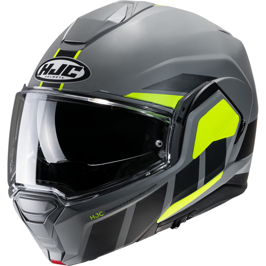 Hjc i100 Beis Helmet (X-Small, Semi-Flat Hi-Viz Yellow (MC-3HSF))
