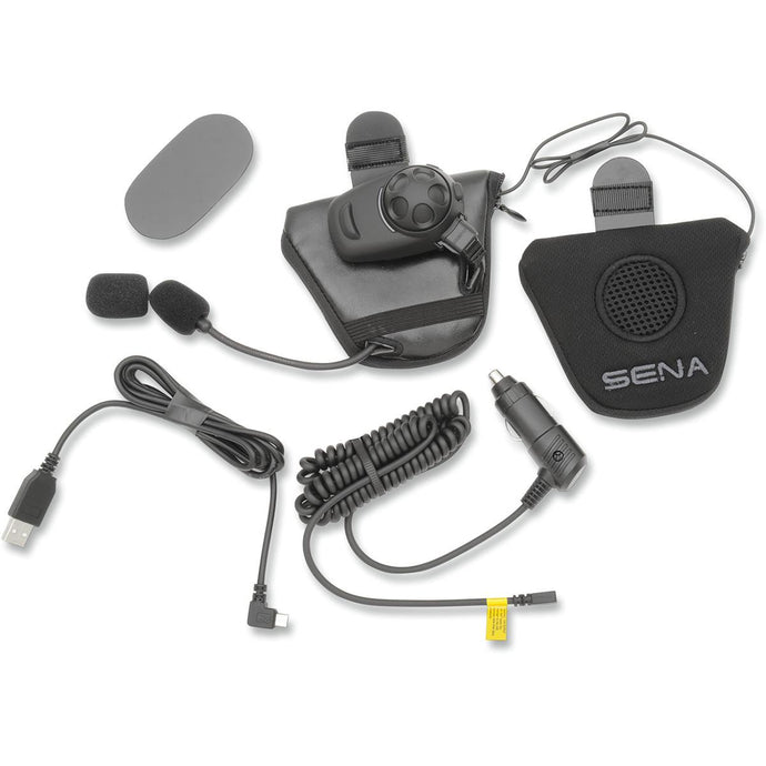 Sena SPH10H-FM Bluetooth Communication System with Built-in FM Tuner for Half Helmets - Single Unit