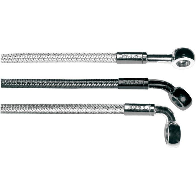 Magnum AS37615 Sterling Chromite II Designer Series ABS Front Upper Brake Line - 10mm. 180deg. Banjo - 15in.