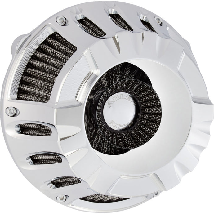 Arlen Ness 600-228 Inverted Series Air Cleaner Kit - Deep Cut - Chrome