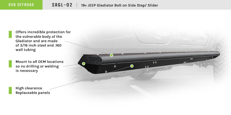 Load image into Gallery viewer, Dv8 Offroad SRGL-02 DVE Rock Slider Steps
