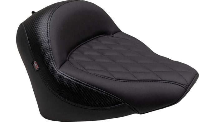 Mustang 88203 Standard Touring Solo Seat without Backrest - Diamond Stitch - Black