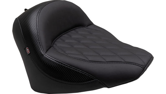 Mustang 88203 Standard Touring Solo Seat without Backrest - Diamond Stitch - Black