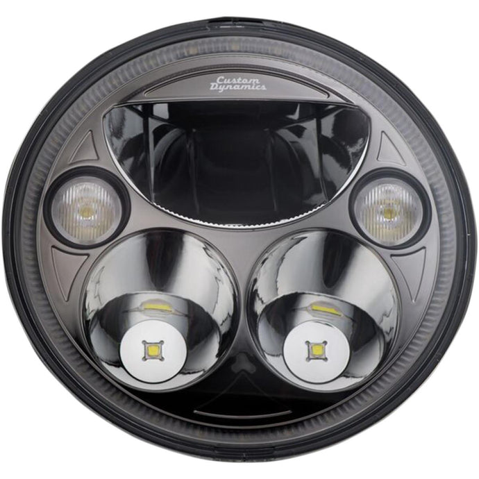 Custom Dynamics CDTB-7-I-B 7in. TruBeam Headlight - Black/Chrome Reflector