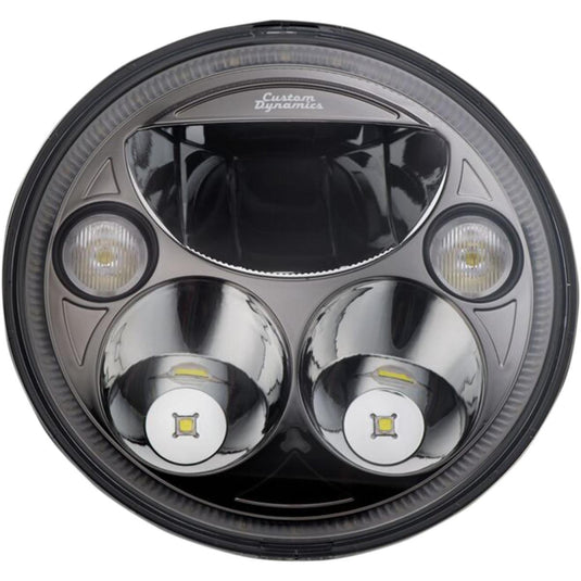 Custom Dynamics CDTB-7-I-B 7in. TruBeam Headlight - Black/Chrome Reflector