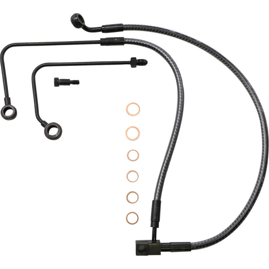 Magnum AS77001 Karbonfibr Designer Series ABS Front Lower Brake Line Kit - 10mm. 35deg. Banjo - 26in.
