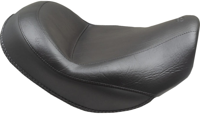 Mustang 85204 Wide Touring Solo Seat without Driver Backrest - Black