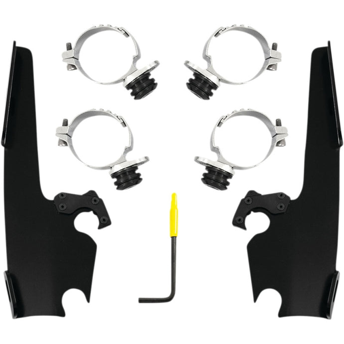 Memphis Shades MEB2054 Trigger-Lock Mount Kit for Fats/Slim Windshields - Black