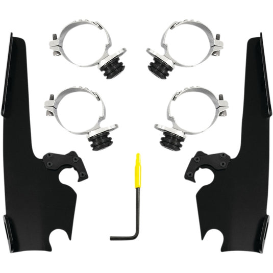 Memphis Shades MEB2054 Trigger-Lock Mount Kit for Fats/Slim Windshields - Black
