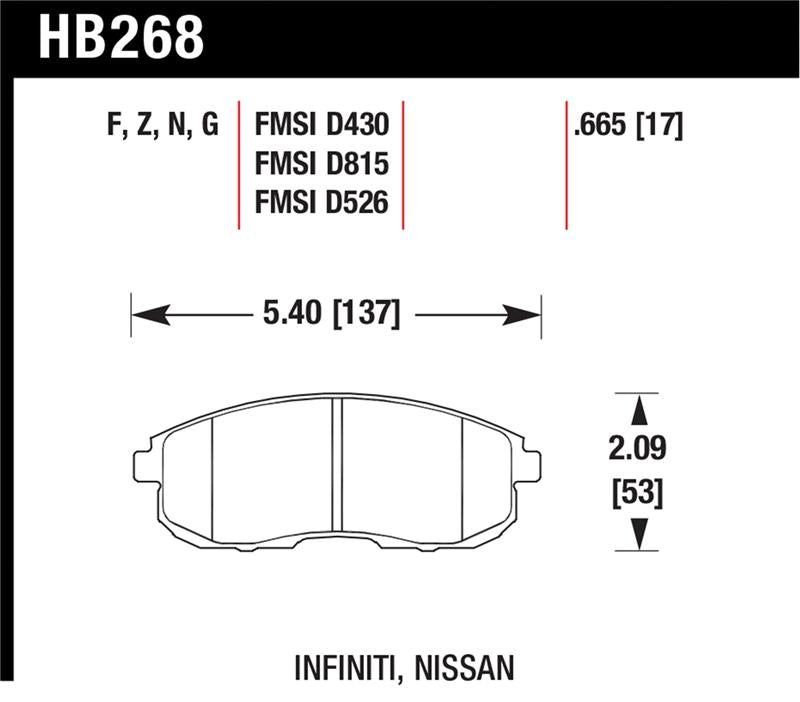 Load image into Gallery viewer, Hawk Performance HB268F.665 HAWK HPS Brake Pad Sets
