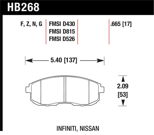 Hawk Performance HB268F.665 HAWK HPS Brake Pad Sets