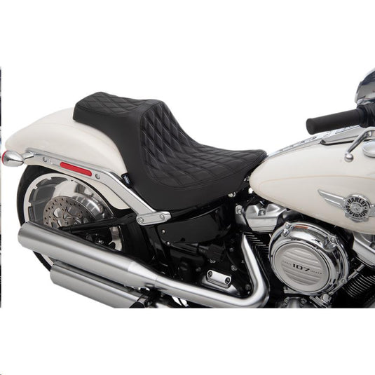 Drag Specialties 0802-1188 Predator III Seat - Double Diamond - Black Thread