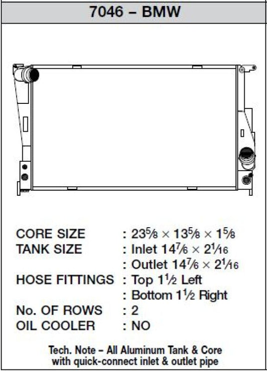 Csf 7046 CSF Radiators - Aluminum