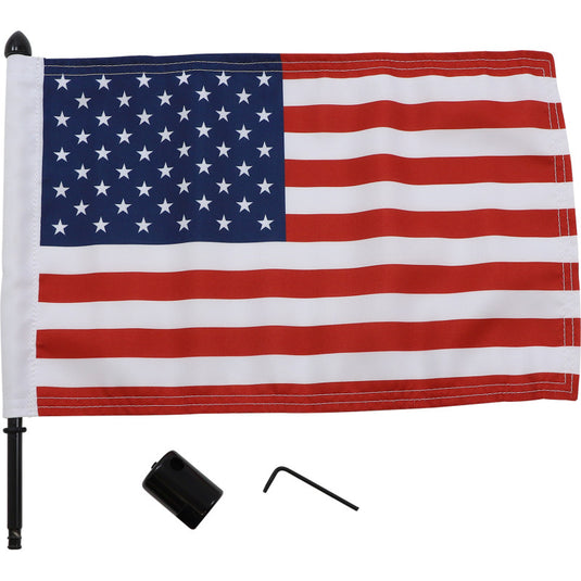 Pro Pad BRFM-SQ15 Square Sissy Bar Pack Flag Mount with Flag - 5/8in. Bar - 10in. x 15in. Flag