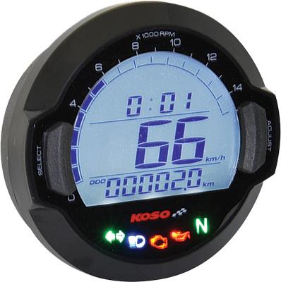 Koso North America BB642W20 DL-03SR GP-Sytle Speedometer - Black Bezel