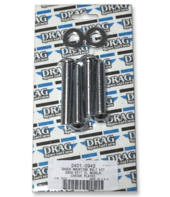 Drag Specialties 2401-0942 Shock Mount Kit for XL Models - Chrome