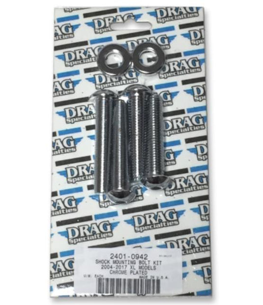 Drag Specialties 2401-0942 Shock Mount Kit for XL Models - Chrome