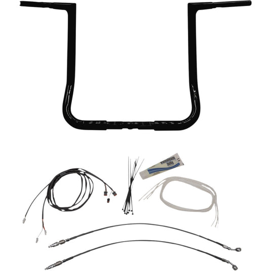 Fat Baggers, Inc. 709216-B 1-1/4in. EZ Install Handlebar Kit with Flat Top Handlebars - Gloss Black