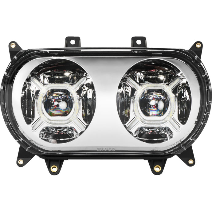 Custom Dynamics PG-RG-C ProGlow Double-X LED Headlight - Chrome