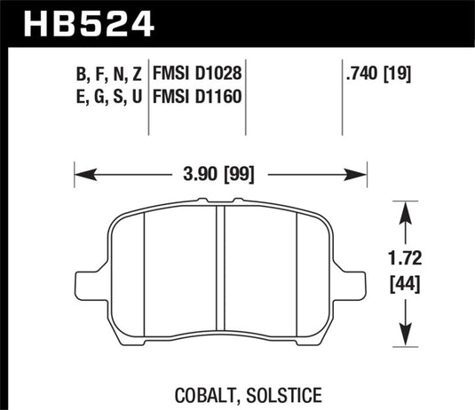 Hawk Performance HB524F.740 HAWK HPS Brake Pad Sets